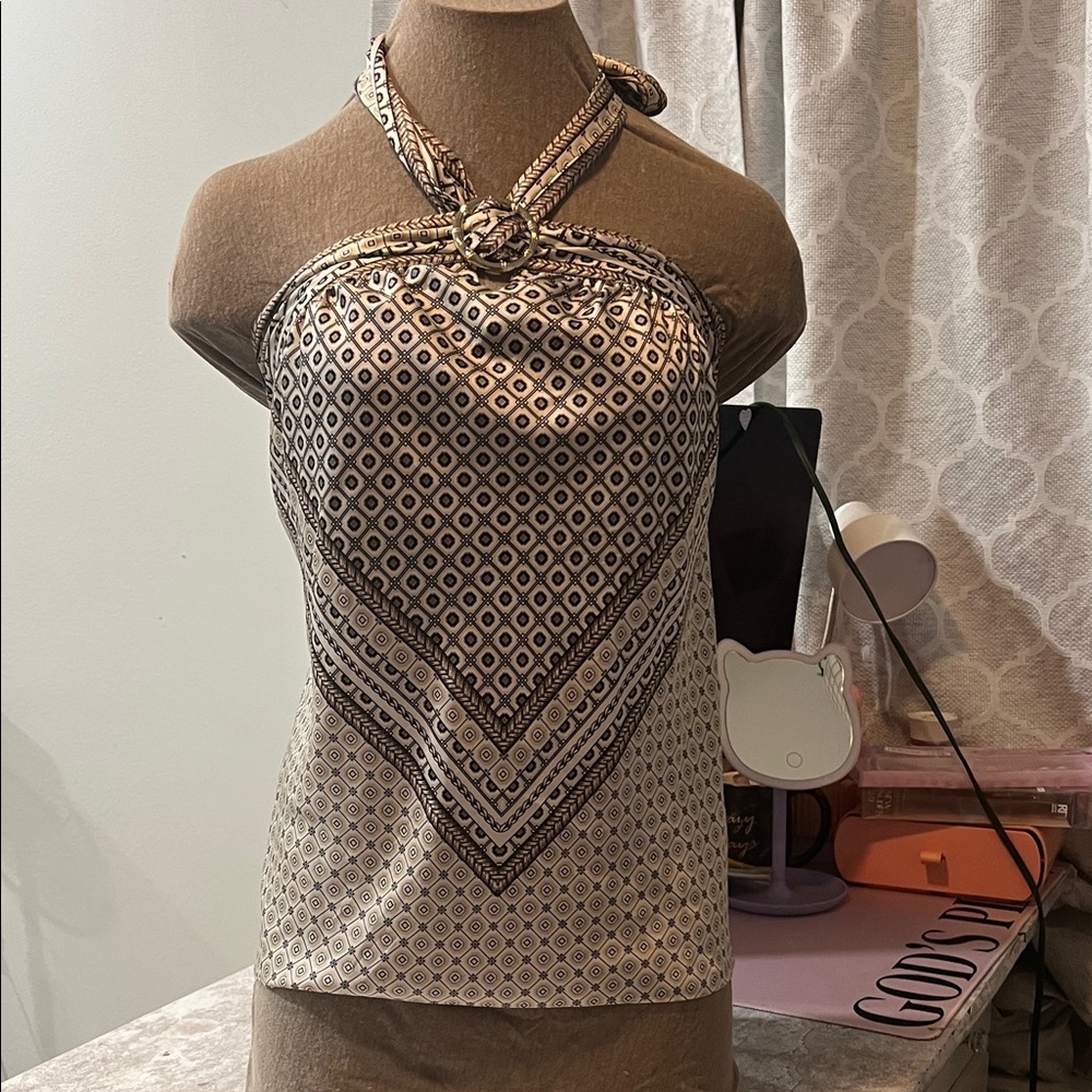 White House Black Market Geometric Halter Top